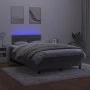 Box spring bed with mattress and LED dark gray velvet 120x190 cm by , Beds and slatted bases - Ref: Foro24-3270160, Price: 39...