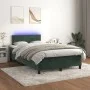 Box spring bed with mattress and LED dark green velvet 120x190cm by , Beds and slatted bases - Ref: Foro24-3270162, Price: 39...