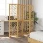 4-panel partition screen solid paulownia wood brown by , Room dividers - Ref: Foro24-358865, Price: 81,58 €, Discount: %