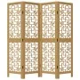 4-panel partition screen solid paulownia wood brown by , Room dividers - Ref: Foro24-358865, Price: 81,58 €, Discount: %