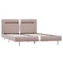 Bed frame with LED cappuccino synthetic leather 120x200 cm by vidaXL, Beds and slatted bases - Ref: Foro24-280862, Price: 185...