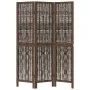 Dark brown paulownia wood 3-panel separator screen by , Room dividers - Ref: Foro24-358653, Price: 81,66 €, Discount: %