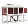 Conejera jaula de animales con doble piso de madera rojo de vidaXL, Jaulas y habitáculos para animales pequeños - Ref: Foro24...