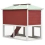 Conejera jaula de animales con doble piso de madera rojo de vidaXL, Jaulas y habitáculos para animales pequeños - Ref: Foro24...