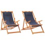 Klappbare Strandkörbe 2 Einheiten aus blauem Stoff von , Gartenstühle - Ref: Foro24-3214481, Preis: 111,88 €, Rabatt: %