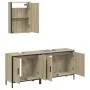 Set de muebles de baño 3 pzas madera contrachapada roble Sonoma de , Muebles de baño - Ref: Foro24-3214791, Precio: 159,96 €,...