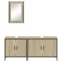 Set de muebles de baño 3 pzas madera contrachapada roble Sonoma de , Muebles de baño - Ref: Foro24-3214791, Precio: 159,89 €
