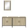 Set de muebles de baño 3 pzas madera contrachapada roble Sonoma de , Muebles de baño - Ref: Foro24-3214791, Precio: 159,96 €,...