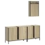 Set de muebles de baño 3 pzas madera contrachapada roble Sonoma de , Muebles de baño - Ref: Foro24-3214791, Precio: 159,96 €,...