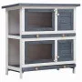 Rabbit cage with 4 doors, gray wood. by vidaXL, Cages and habitats for small animals - Ref: Foro24-170834, Price: 130,67 €, D...