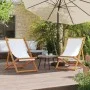 Klappbare Strandkörbe 2 Einheiten aus cremeweißem Stoff von , Gartenstühle - Ref: Foro24-3214495, Preis: 128,03 €, Rabatt: %