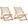 Klappbare Strandkörbe 2 Einheiten aus cremeweißem Stoff von , Gartenstühle - Ref: Foro24-3214495, Preis: 128,03 €, Rabatt: %