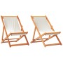 Klappbare Strandkörbe 2 Einheiten aus cremeweißem Stoff von , Gartenstühle - Ref: Foro24-3214495, Preis: 131,20 €, Rabatt: %
