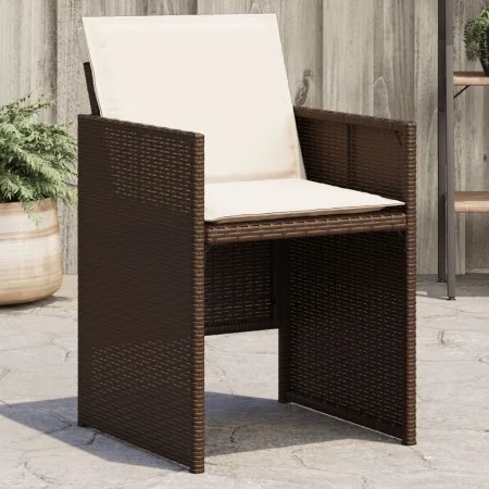 Gartenstühle mit Kissen 4 Stück braunes synthetisches Rattan von , Gartenstühle - Ref: Foro24-4007438, Preis: 198,11 €, Rabat...