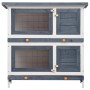Kaninchenstall Käfig mit 4 grauen Holztüren von vidaXL, Käfige und Lebensräume für Kleintiere - Ref: Foro24-170834, Preis: 12...