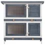 Rabbit cage with 4 doors, gray wood. by vidaXL, Cages and habitats for small animals - Ref: Foro24-170834, Price: 130,67 €, D...