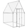 Chicken cage silver galvanized steel 200x100x190 cm by , Cages and habitats for small animals - Ref: Foro24-172550, Price: 10...