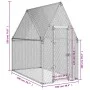 Chicken cage silver galvanized steel 200x100x190 cm by , Cages and habitats for small animals - Ref: Foro24-172550, Price: 10...