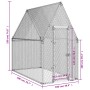 Jaula para gallinas acero galvanizado plateado 200x100x190 cm