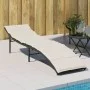 Liege mit schwarzem synthetischem Rattankissen 55x199x50 cm von , Liegen - Ref: Foro24-368245, Preis: 127,90 €, Rabatt: %