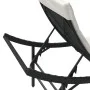 Liege mit schwarzem synthetischem Rattankissen 55x199x50 cm von , Liegen - Ref: Foro24-368245, Preis: 127,90 €, Rabatt: %