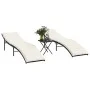 Sun loungers with table 2 units black synthetic rattan by , Loungers - Ref: Foro24-368251, Price: 241,94 €, Discount: %