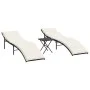 Sun loungers with table 2 units black synthetic rattan by , Loungers - Ref: Foro24-368251, Price: 241,94 €, Discount: %