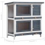 Kaninchenstall Käfig mit 4 grauen Holztüren von vidaXL, Käfige und Lebensräume für Kleintiere - Ref: Foro24-170834, Preis: 12...