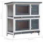 Rabbit cage with 4 doors, gray wood. by vidaXL, Cages and habitats for small animals - Ref: Foro24-170834, Price: 130,67 €, D...