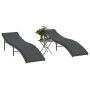 Loungers with table 2 units gray synthetic rattan by , Loungers - Ref: Foro24-368253, Price: 158,04 €, Discount: %