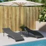 Loungers with table 2 units gray synthetic rattan by , Loungers - Ref: Foro24-368253, Price: 247,07 €, Discount: %