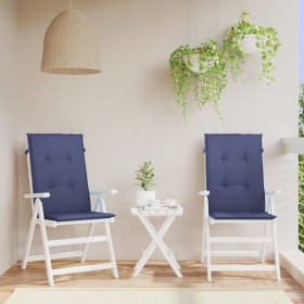 High back chair cushions 2 pcs navy blue fabric by , Cushions for chairs and sofas - Ref: Foro24-378611, Price: 43,03 €, Disc...