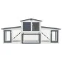 Large wooden gray and white animal cage 204x45x85 cm by vidaXL, Cages and habitats for small animals - Ref: Foro24-170843, Pr...