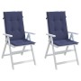 High back chair cushions 2 pcs navy blue fabric by , Cushions for chairs and sofas - Ref: Foro24-378611, Price: 43,03 €, Disc...