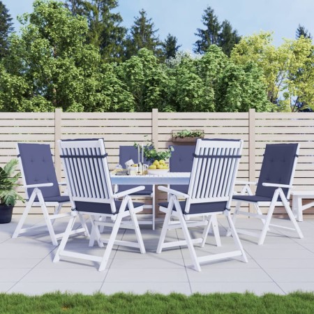Stuhlkissen mit hoher Rückenlehne 6 Sie Marineblau Stoff von , Kissen für Stühle und Sofas - Ref: Foro24-378613, Preis: 91,58...
