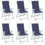 Stuhlkissen mit hoher Rückenlehne 6 Sie Marineblau Stoff von , Kissen für Stühle und Sofas - Ref: Foro24-378613, Preis: 91,58...