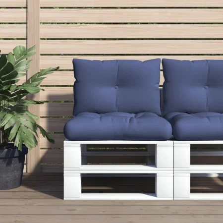 Cushion set for pallet sofa in navy blue fabric 60x38x13 cm by , Cushions for chairs and sofas - Ref: Foro24-378176, Price: 4...