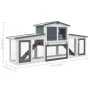 Large wooden gray and white animal cage 204x45x85 cm by vidaXL, Cages and habitats for small animals - Ref: Foro24-170843, Pr...