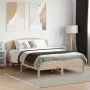 Bed frame with solid pine wood headboard 135x190 cm by , Beds and slatted bases - Ref: Foro24-3207229, Price: 157,81 €, Disco...