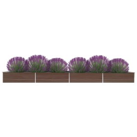 Brauner Pflanzkasten aus verzinktem Stahl, 600 x 80 x 45 cm von vidaXL, Töpfe und Pflanzgefäße - Ref: Foro24-47074, Preis: 10...