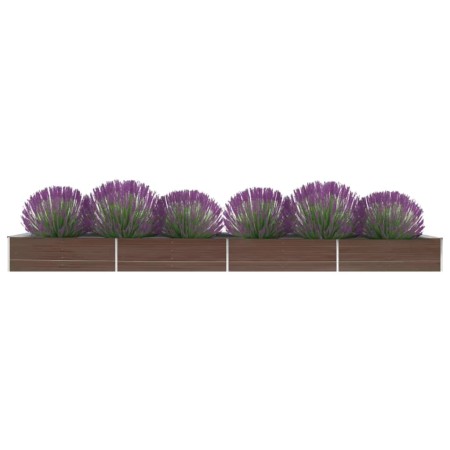 Brauner Pflanzkasten aus verzinktem Stahl, 600 x 80 x 45 cm von vidaXL, Töpfe und Pflanzgefäße - Ref: Foro24-47074, Preis: 10...