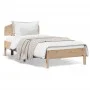 Bed frame with solid pine wood headboard 100x200 cm by , Beds and slatted bases - Ref: Foro24-3207217, Price: 128,50 €, Disco...