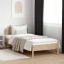 Bed frame with solid pine wood headboard 100x200 cm by , Beds and slatted bases - Ref: Foro24-3207217, Price: 128,50 €, Disco...