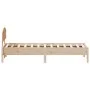 Bed frame with solid pine wood headboard 100x200 cm by , Beds and slatted bases - Ref: Foro24-3207217, Price: 128,50 €, Disco...
