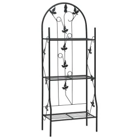 Pot rack 3 levels black iron 52x28x128 cm by vidaXL, Pot stands - Ref: Foro24-47097, Price: 59,79 €, Discount: %