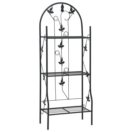 Pot rack 3 levels black iron 52x28x128 cm by vidaXL, Pot stands - Ref: Foro24-47097, Price: 60,62 €, Discount: %