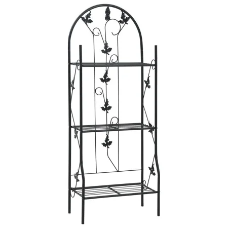 Pot rack 3 levels black iron 52x28x128 cm by vidaXL, Pot stands - Ref: Foro24-47097, Price: 59,79 €, Discount: %