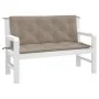 Garden bench cushions 2 pcs taupe Oxford fabric 120x50x7 cm by , Cushions for chairs and sofas - Ref: Foro24-361686, Price: 3...