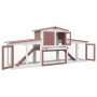 Large brown and white wooden animal cage 204x45x85 cm by vidaXL, Cages and habitats for small animals - Ref: Foro24-170844, P...