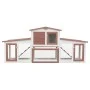 Large brown and white wooden animal cage 204x45x85 cm by vidaXL, Cages and habitats for small animals - Ref: Foro24-170844, P...
